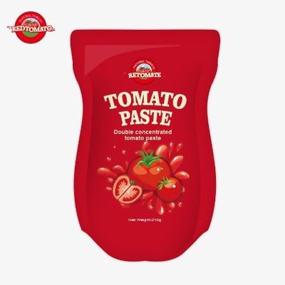 210 gramlık stand-up domates pastası ISO HACCP BRC ve FDA üretim standartlarını karşılıyor.