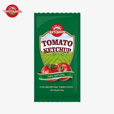 OEM Küçük Torba Domates Ketçap 30g Tatlı ve Ekşi Tad Temiz Doğal Aroması ISO HACCP BRC FDAl Standartları