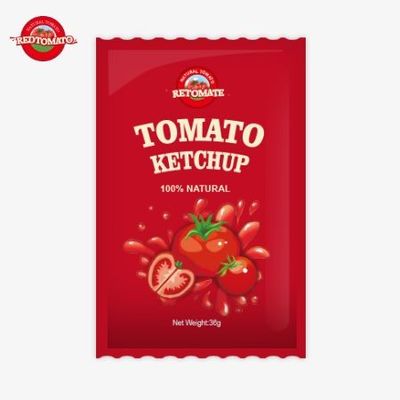 36g OEM Domates Ketçap Torbası Saf Doğal Aromalı ISO HACCP BRC ve FDA Standartlarına Uygun