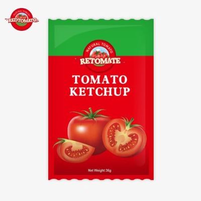 36 gram OEM Domates Ketçap Torbası Saf Doğal Aromalı, ISO HACCP ve FDA Standartlarına Uygun