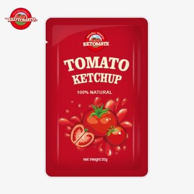 Yüksek kaliteli ve ISO HACCP ve FDA tarafından sertifikalandırılmış özel 50 gramlık ketçap torbalarının küresel dağıtımı