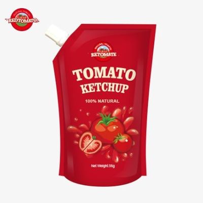 ISO sertifikalı 56 gramlık sachet ketçap saf doğal lezzet ile uluslararası üretim standartlarını karşılar.