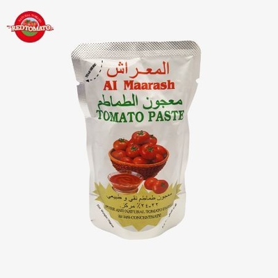 70g Saş Stand Up Domates Pastası Brix Derecesine Konsantre 22-24% Marka ve Paketleme Tasarımını Sağlayın